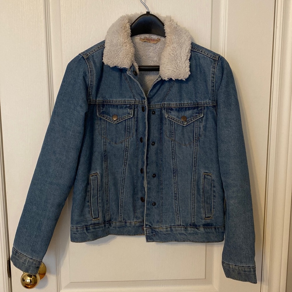 Fur lined jean jacket